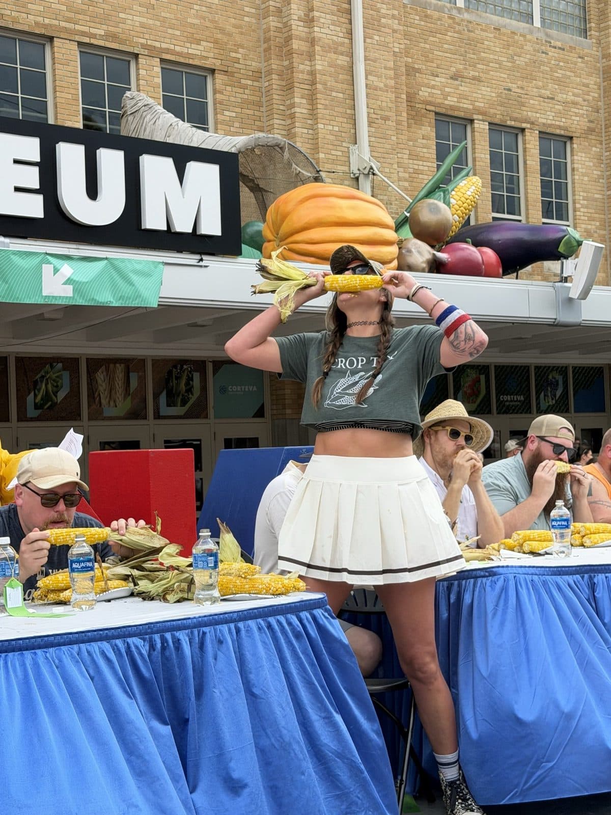 A fruit hat at the museum